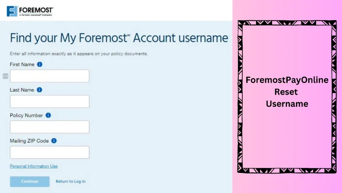 ForemostPayOnline Reset Username